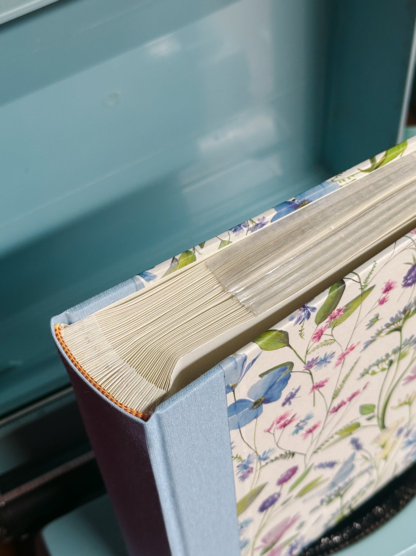 Album con pellicole porta foto, 200 foto 10x15, fiori azzurri