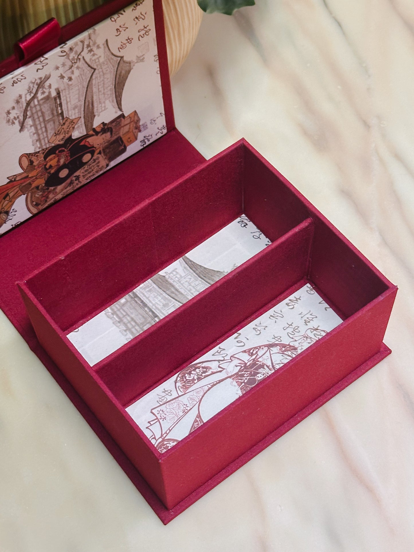 Scatola porta te e tisane bordeaux PERSONALIZZABILE