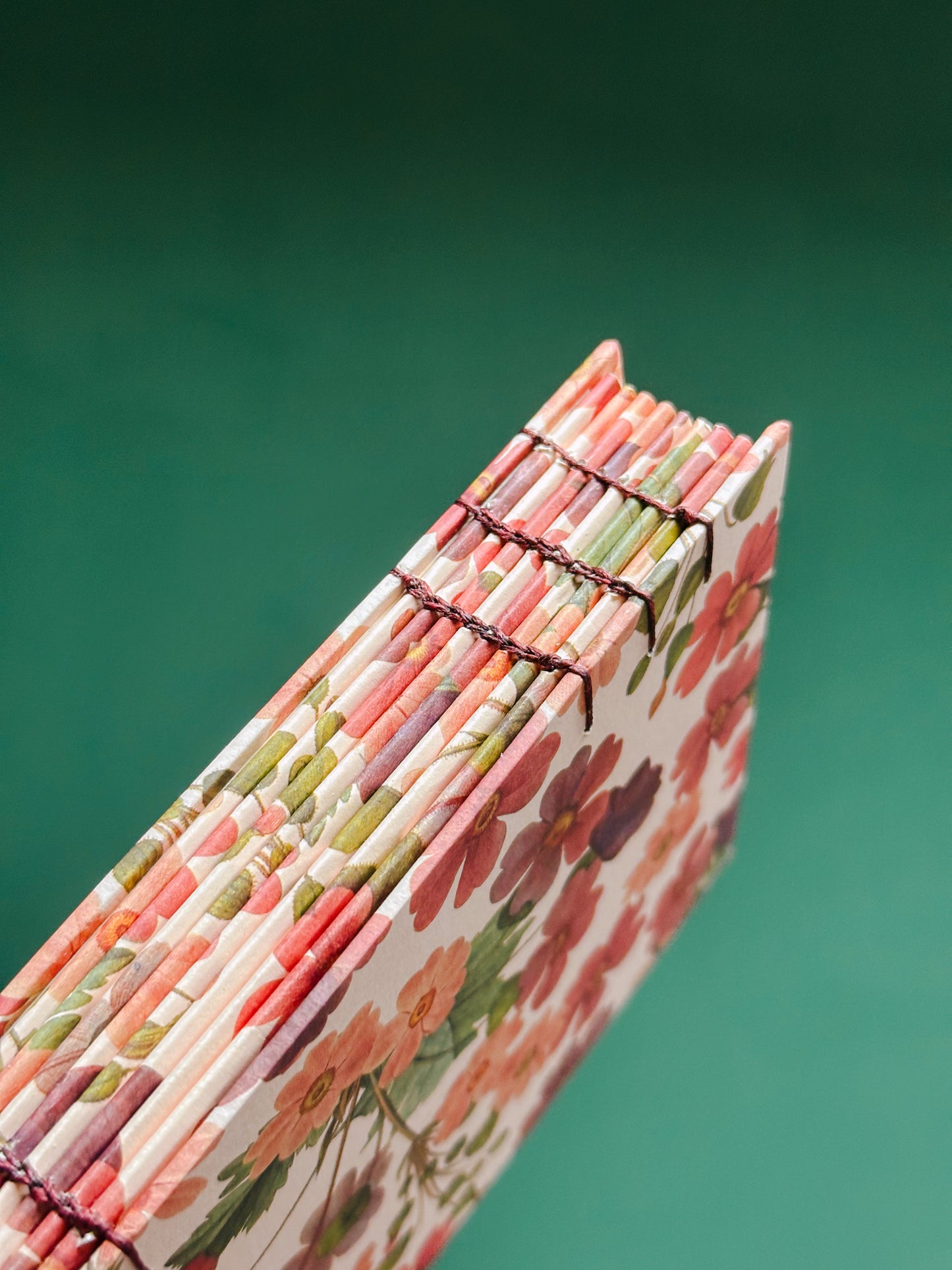 Album copto mini per foto 10x15 o Instax, carta decorata Primule